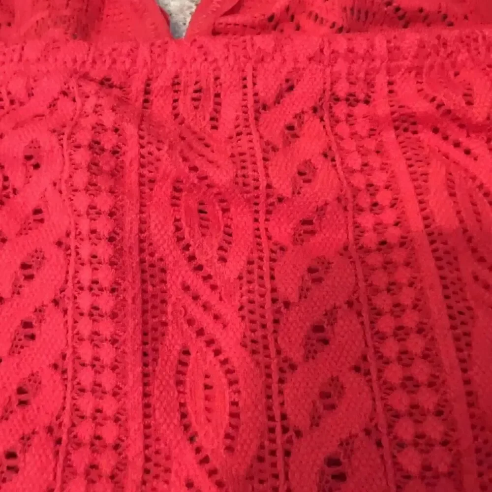 NWT Aerie Women's XL Bralette Lace longline Bralette pullover holiday floral red - Picture 7 of 7